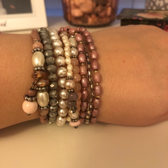 Stacking bracelets and vintage earrings - Picture 2 of 6